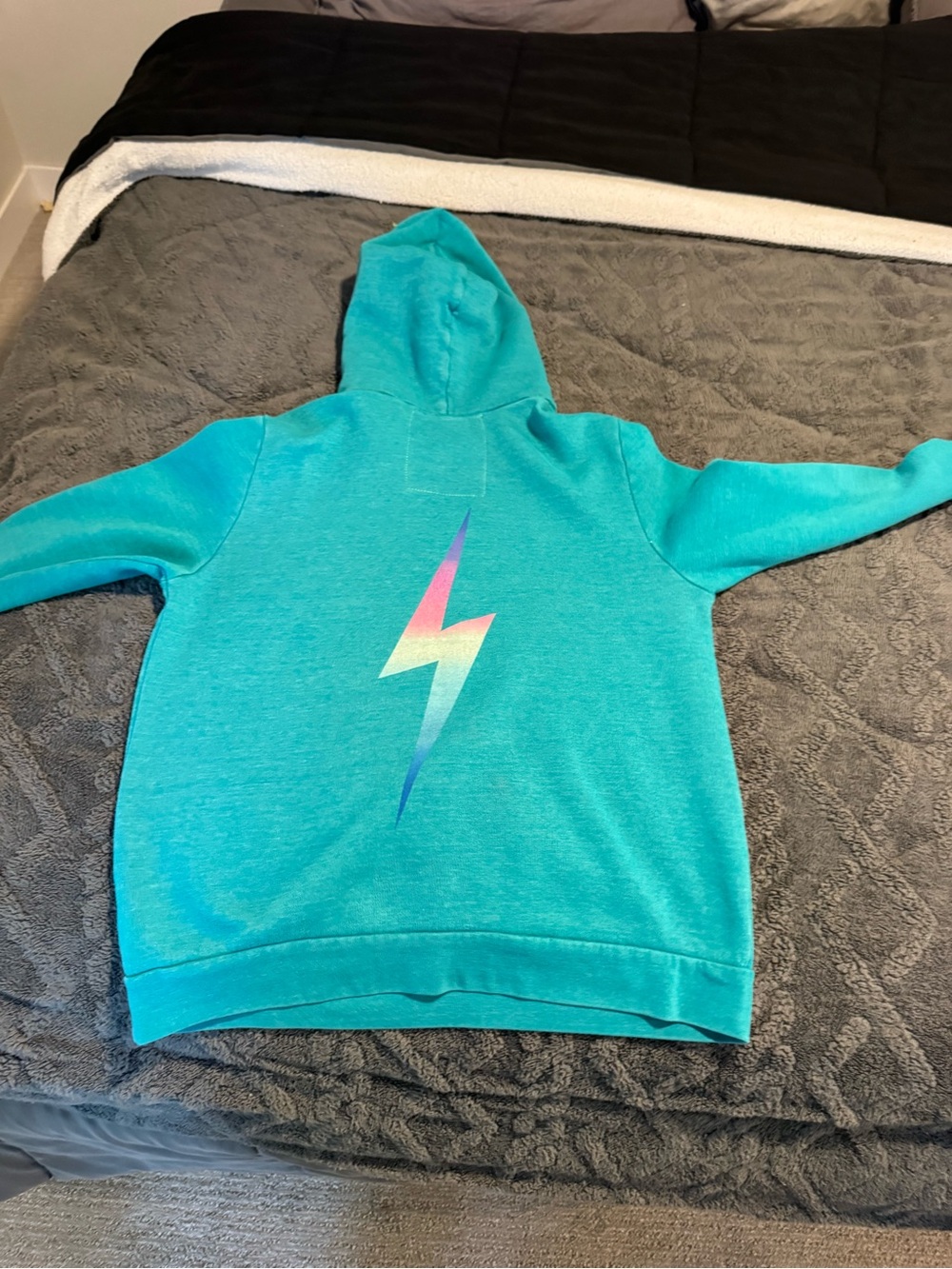 Aviator Nation Teal Lightning Bolt Hoodie - Picture 3 of 3